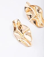 Gold Wrapped Statement Stud Earrings