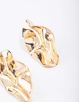 Gold Wrapped Statement Stud Earrings