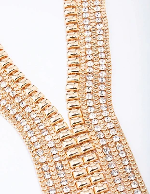 Gold Diamante Statement Necklace