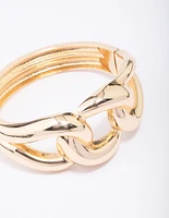 Gold Twisted Bold Bangle