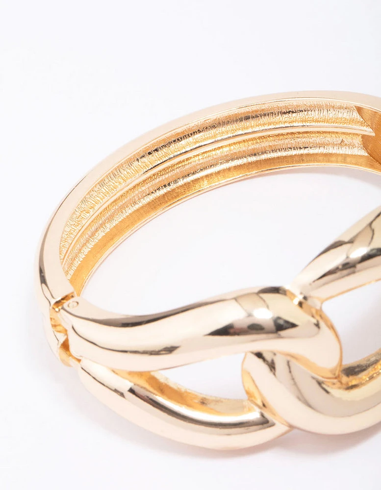 Gold Twisted Bold Bangle