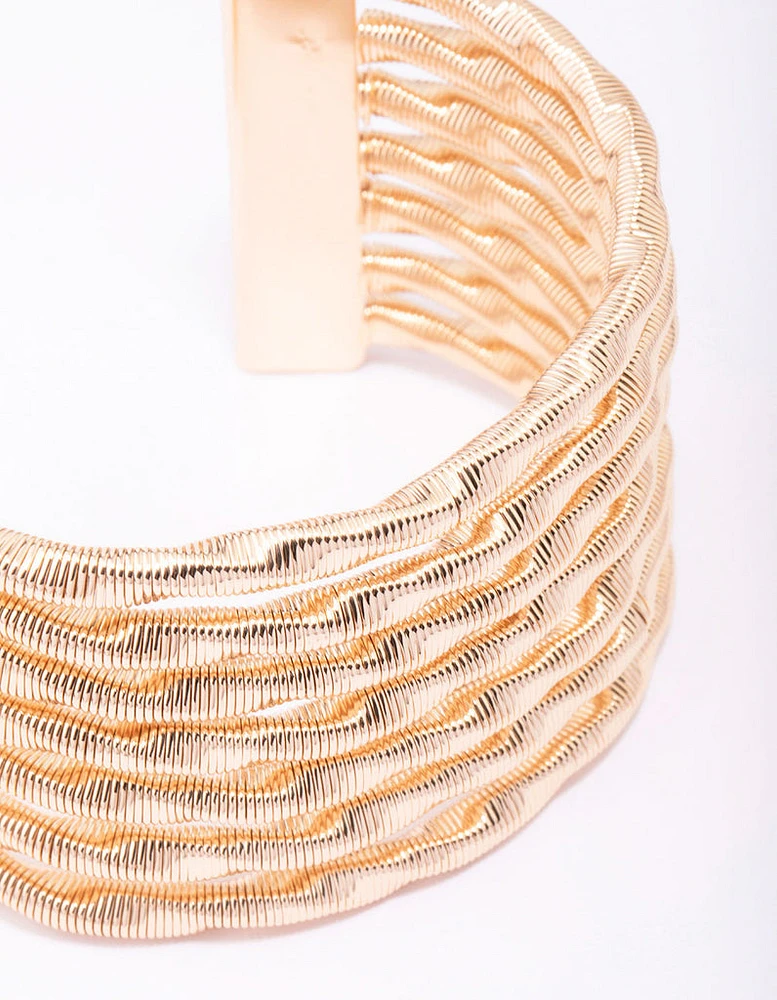 Gold Textured Wrist Cuff