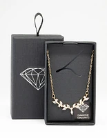 Gold Cubic Zirconia Vine Necklace