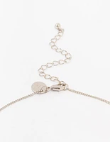 Silver Cubic Zirconia Pear Pendant Necklace