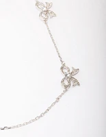 Rhodium Bow Chain Necklace