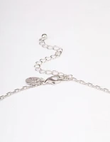 Rhodium Bow Chain Necklace