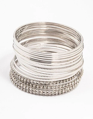 Silver Bangles Multipack