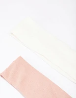 Ivory & Pink Ribbed Fabric Headband Pack