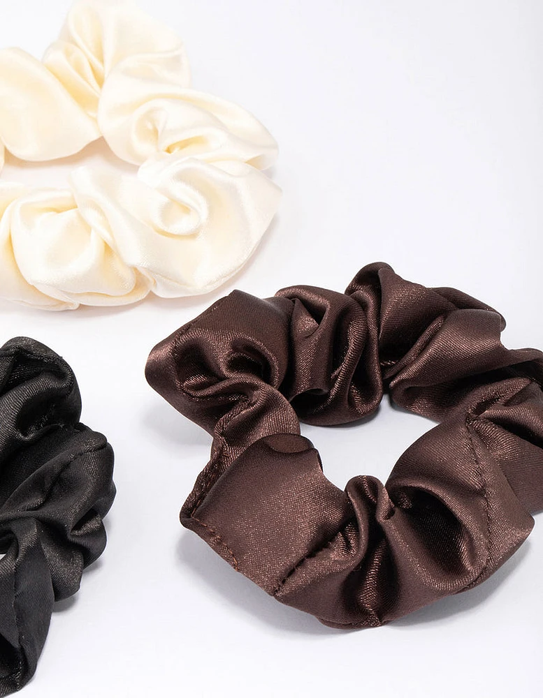 Neutral Satin Hair Scrunchie 3-Pack