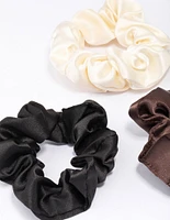 Neutral Satin Hair Scrunchie 3-Pack