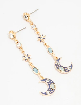 Gold Celestial Drop Earrings