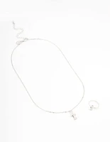 Silver Snake Cross Jewellery Set