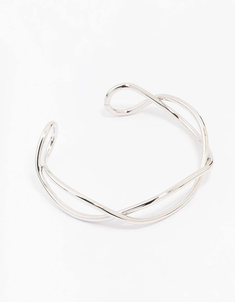 Silver Interwoven Wrist Cuff