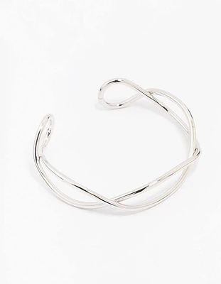 Rhodium Interwoven Wrist Cuff