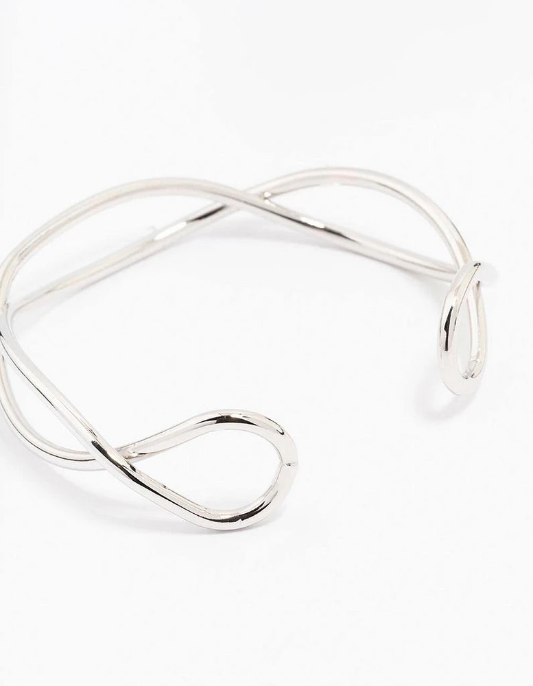 Rhodium Interwoven Wrist Cuff