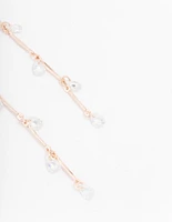 Rose Gold Cubic Zirconia Drop Earrings