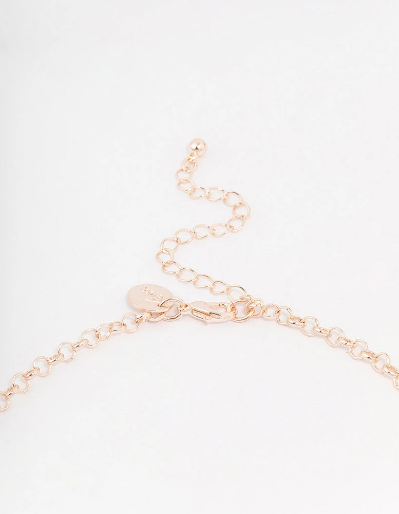 Rose Gold Glowing Circular Statement Necklace