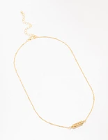 Gold Plated Station Barell Necklace