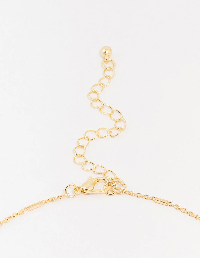 Gold Plated Station Barell Necklace