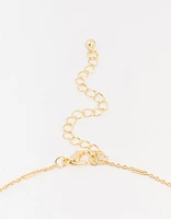 Gold Plated Station Barell Necklace