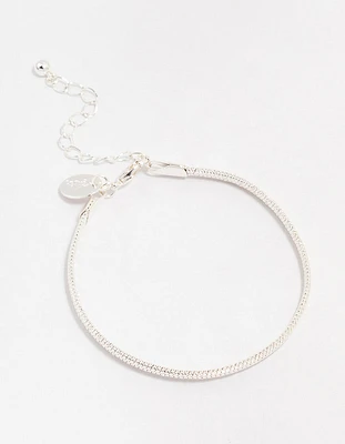 Silver Plated Brass  Snake Chain Bracelet