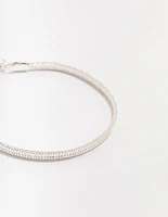 Silver Plated Brass  Snake Chain Bracelet