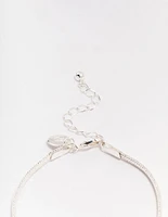 Silver Plated Brass  Snake Chain Bracelet