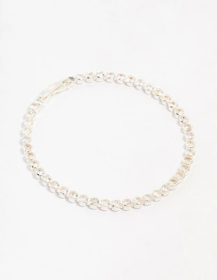 Silver Plated Brass  Single Classic Tennis Bracelet