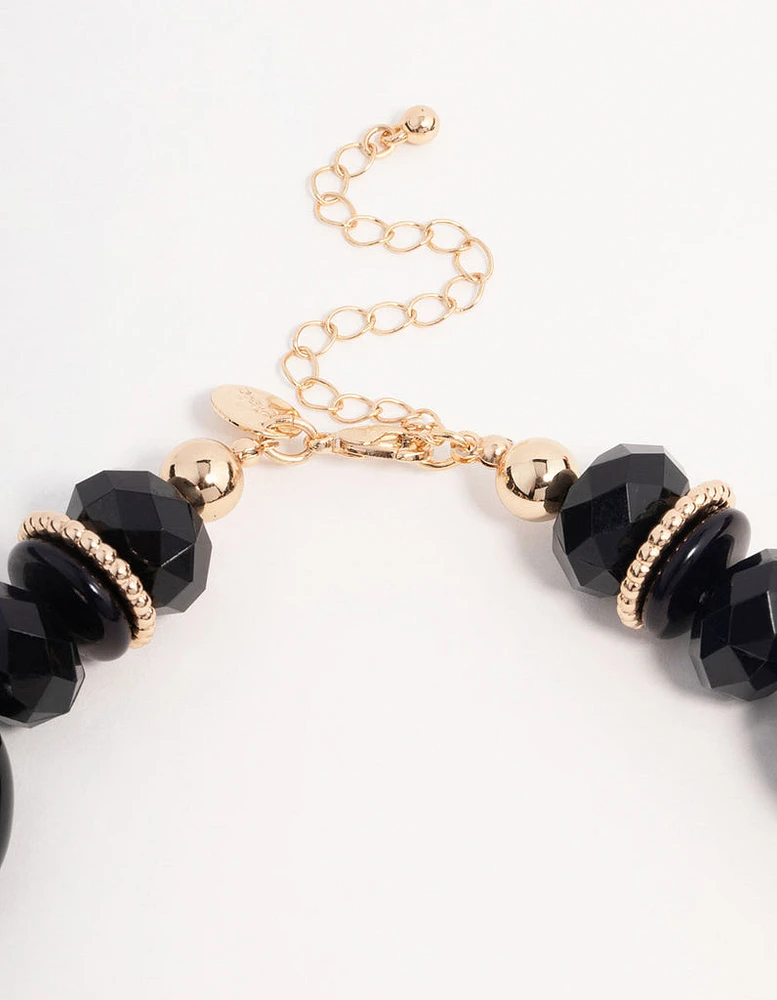 Beaded Black Statement Necklace