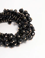 Black Beaded Textured Bracelet