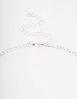 Silver Cubic Zirconia Lariat Necklace & Earring Set