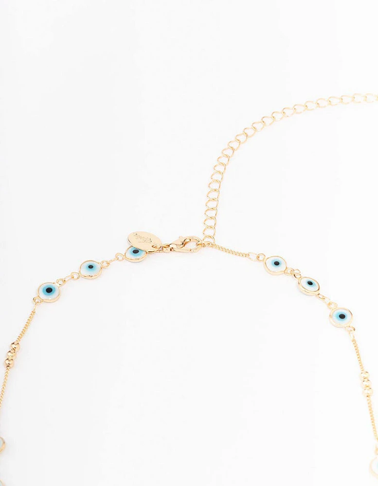 Gold Evil Eye Beaded Waist Chain