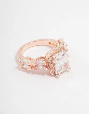 Rose Gold Eloquent Rectangular Ring