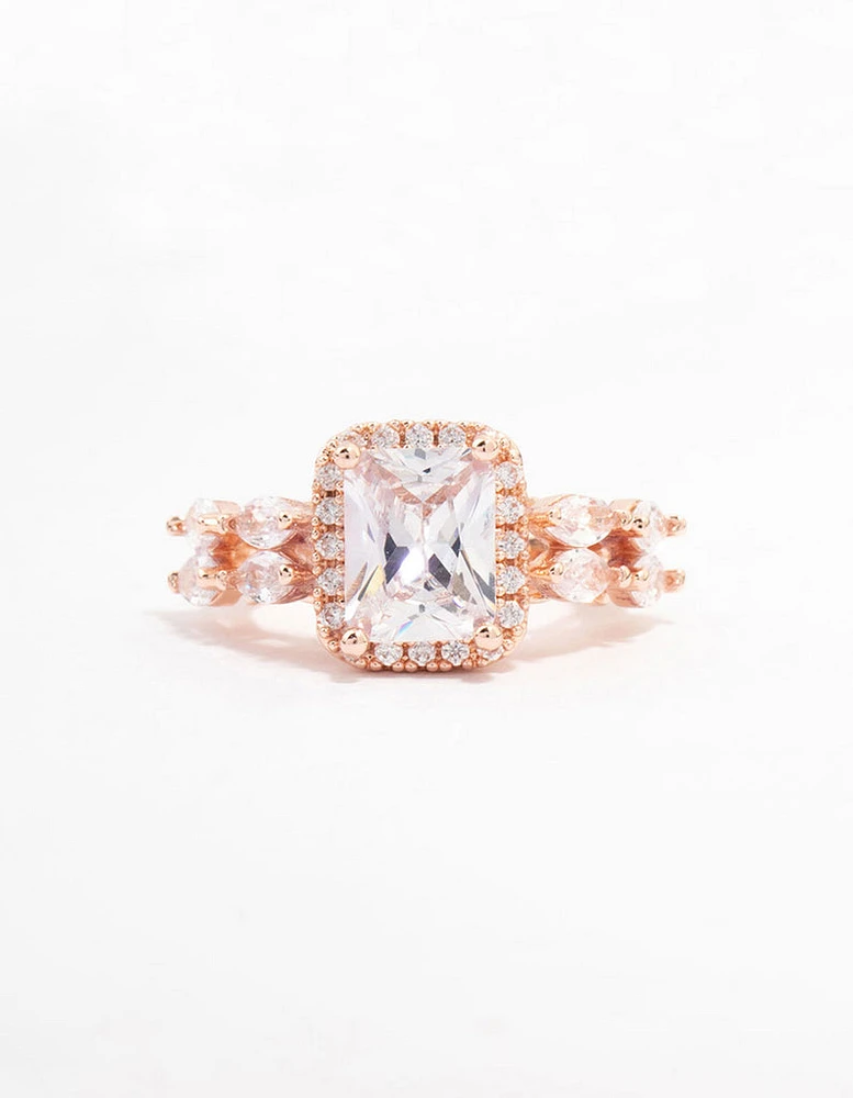 Rose Gold Eloquent Rectangular Ring