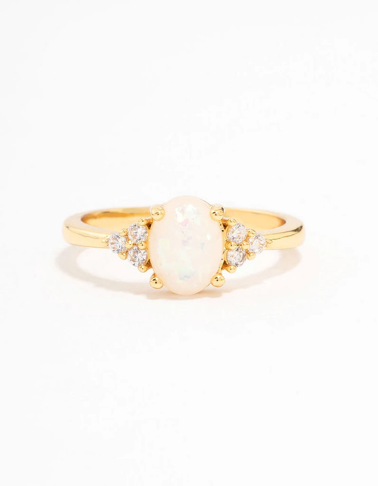 Gold Plated Mystical Oval Ring