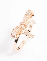 Rose Gold Cubic Zirconia Bow Ring