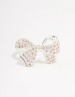 Silver Plated Precious Bow Ring