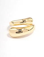 Slim Gold Plated Metal Wrapped Ring