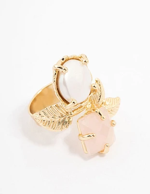 Gold Plated Vintage Floral Cocktail Ring