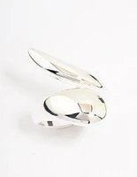 Silver Plated Pointed Swoop Ring