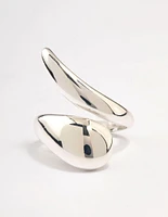 Silver Plated Pointed Swoop Ring