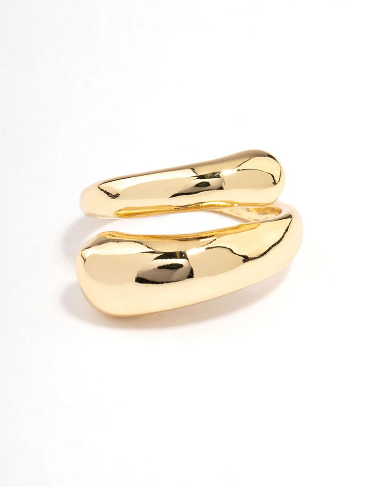 Slim Gold Plated Metal Wrapped Ring