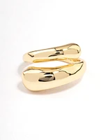 Slim Gold Plated Metal Wrapped Ring