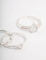 Silver Plated Elegant Stacking Ring 3-Pack