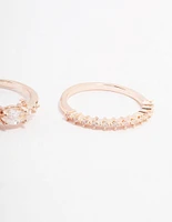 Rose Gold Plated Fine Marquise Stacking Ring 3-Pack