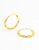 Gold Plated Sterling Silver Twisted Hoop Earrings