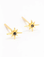 Gold Plated Sterling Silver Mini Starburst Stud Earrings