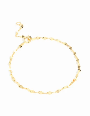 Gold Plated Sterling Silver Chain Bracelet & Anklet Set