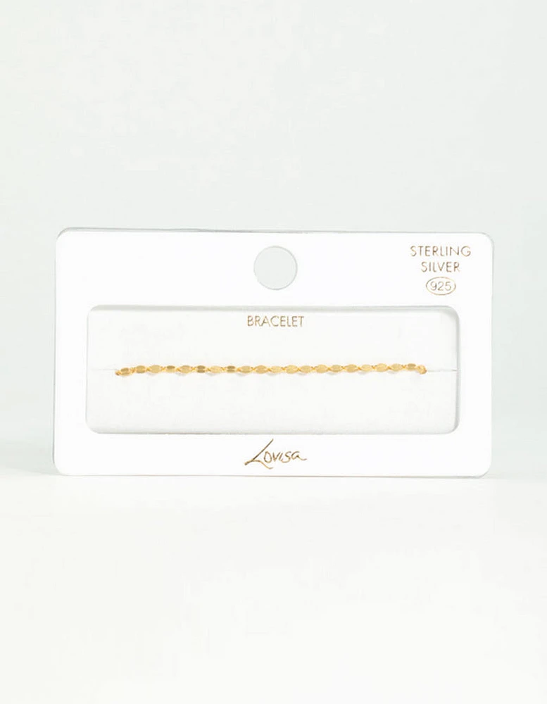 Gold Plated Sterling Silver Chain Bracelet & Anklet Set