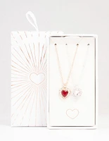Gold & Silver Heart Halo Necklace Pack